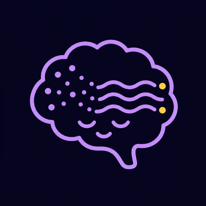 Calm brain illustration with balanced neural signals
